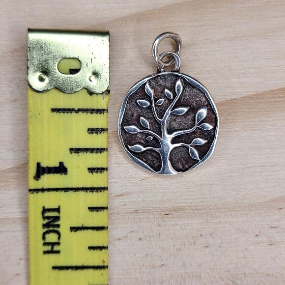 Vintage Sterling Silver Tree Of Life Pendant/Charm 0.75" Inspirational saying - Picture 7 of 10